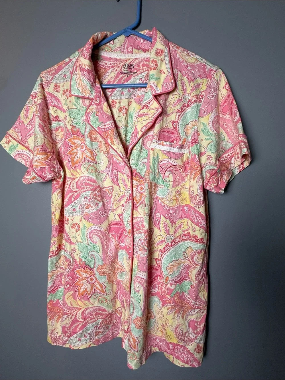 CHAPS Floral 2 Pc Jersey Capri Summer Sleep Set Womens Sz L